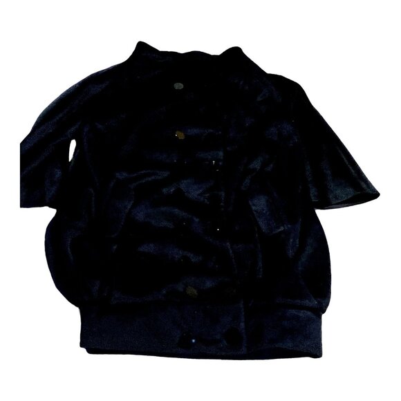 Catherine Malandrino Coat Womens 40 US 4 Black Angora Balloon Pea Couture VTG - Picture 1 of 16